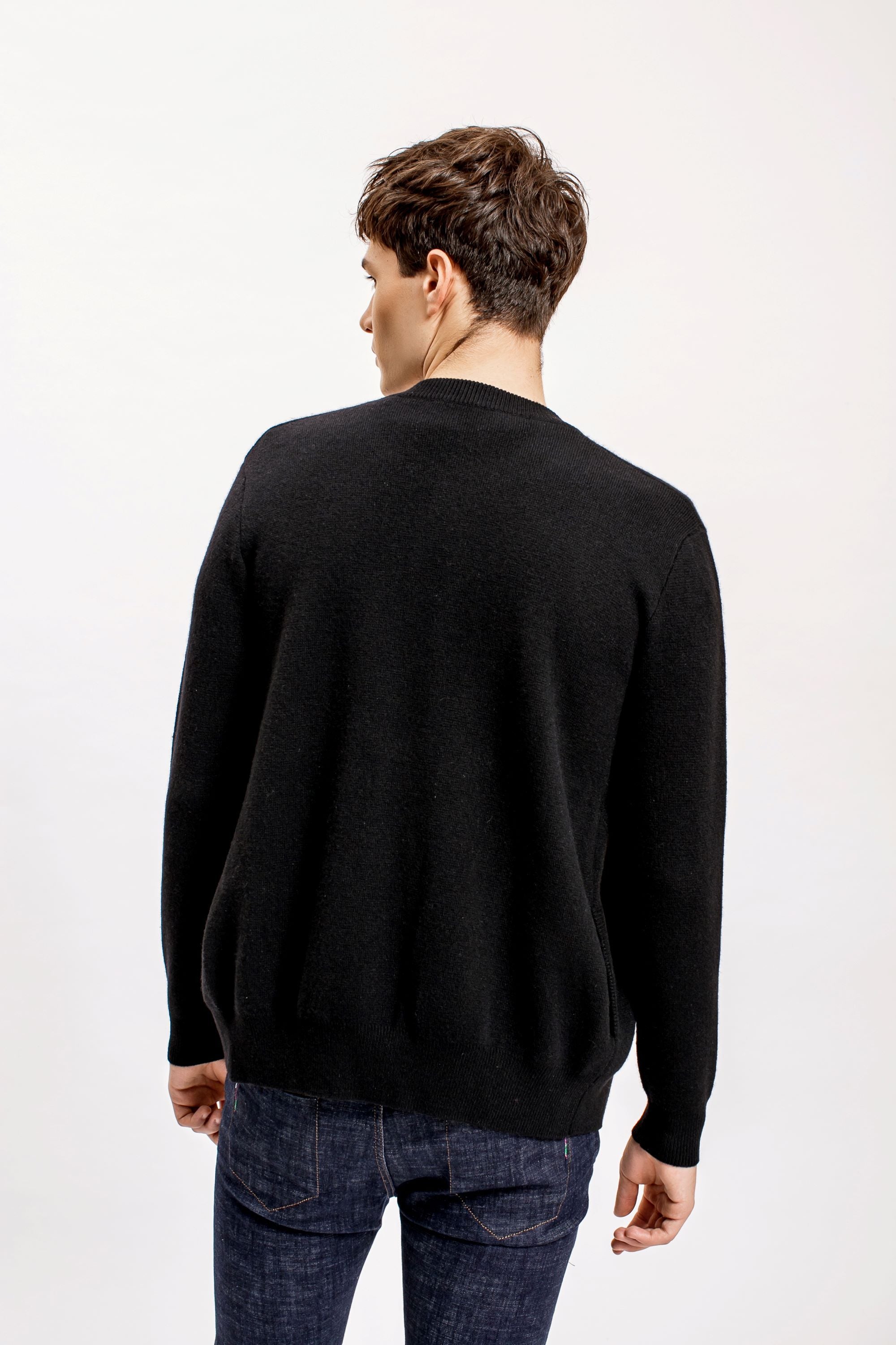 Black Zip Baseball Neck Cardigan