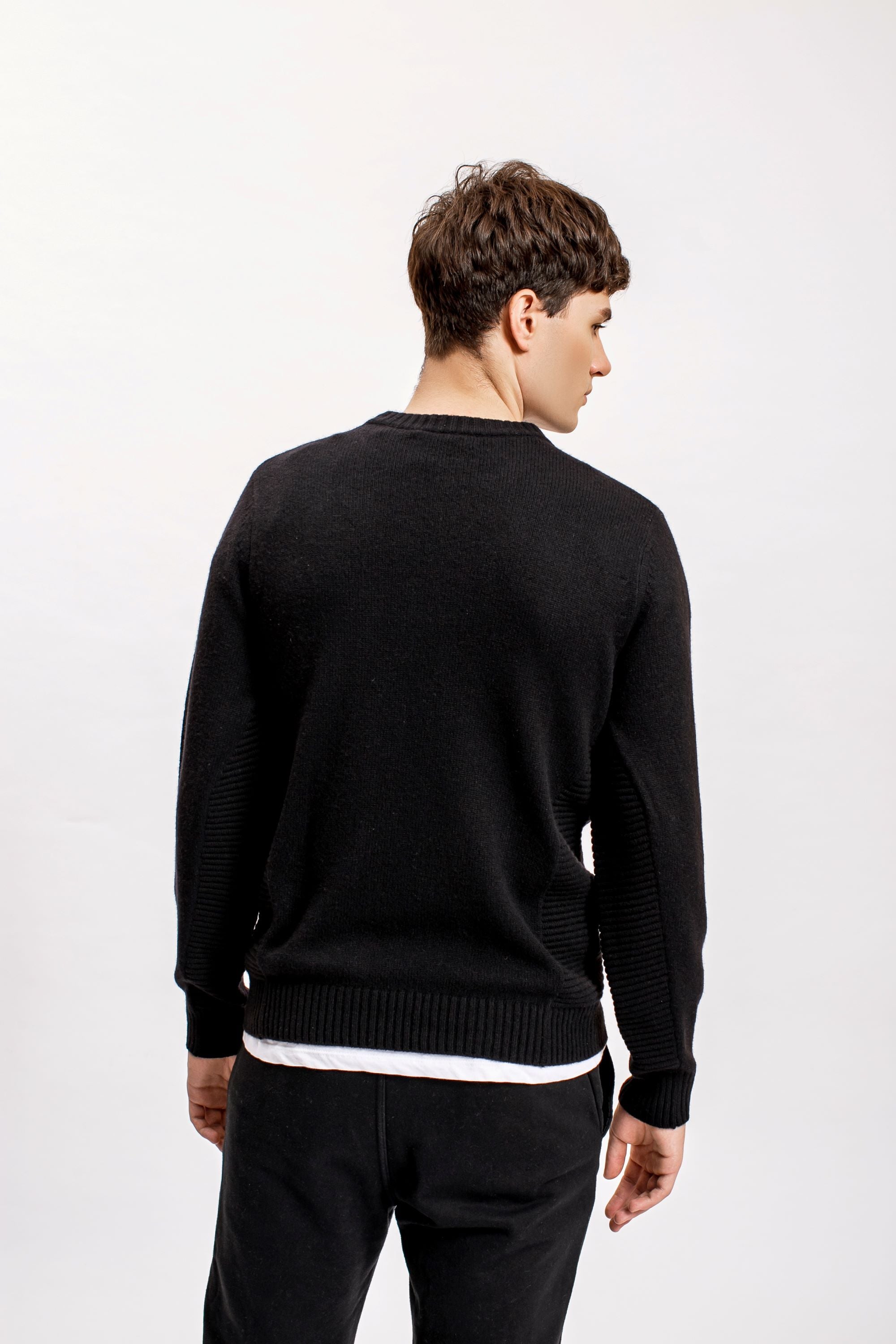 Black Side Rib Sweater