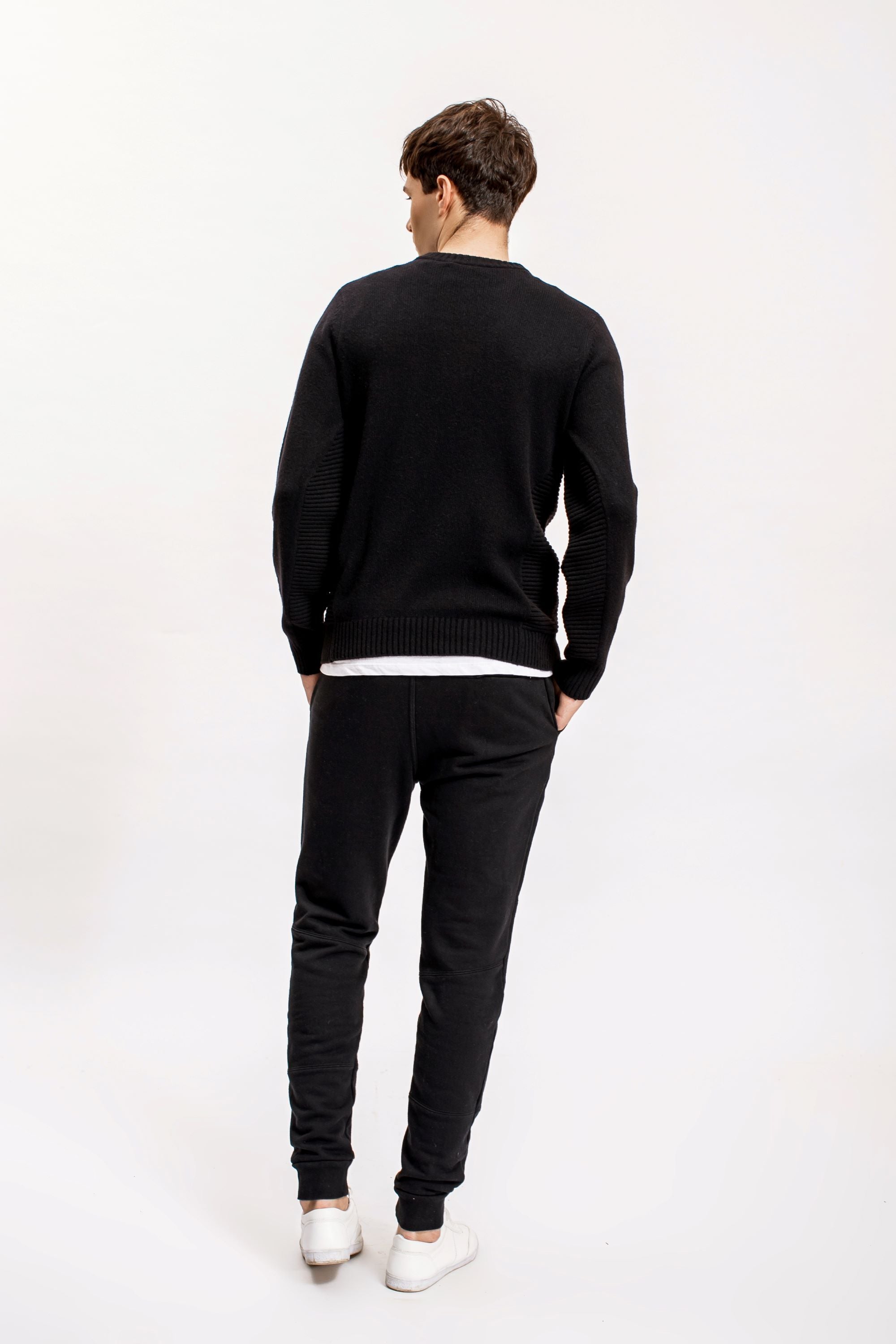 Black Side Rib Sweater