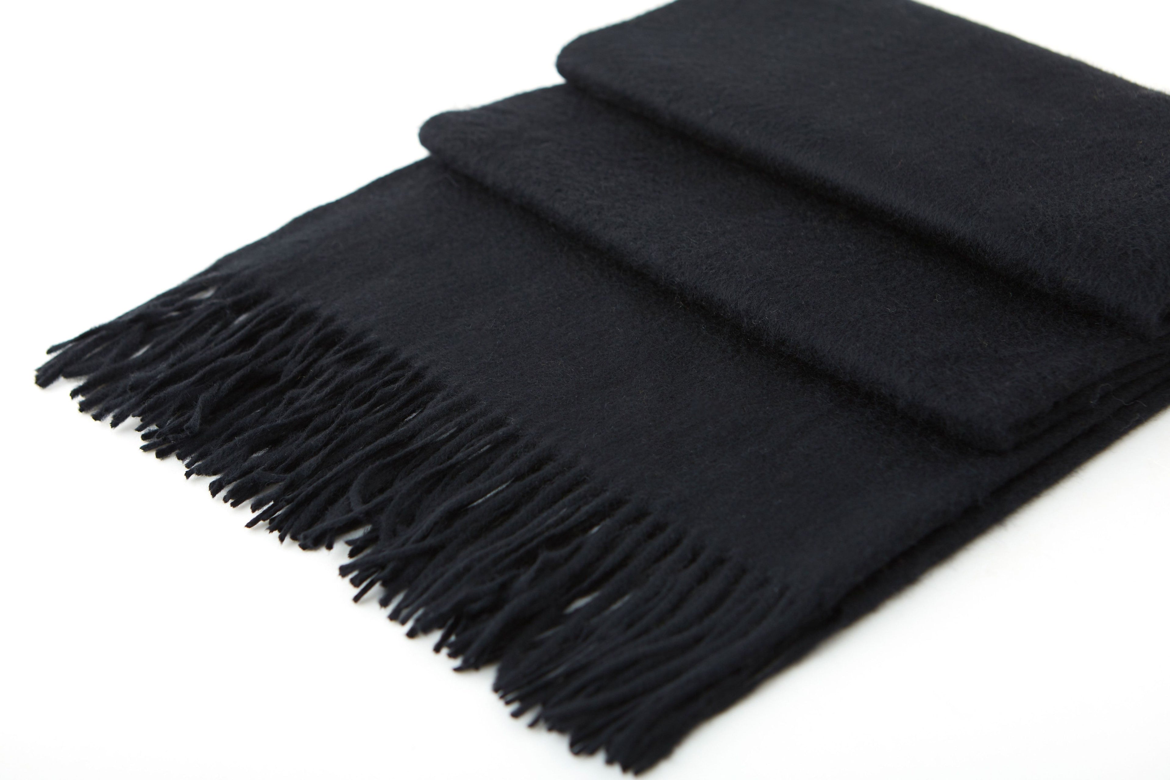 Large Cashmere Scarf, Black