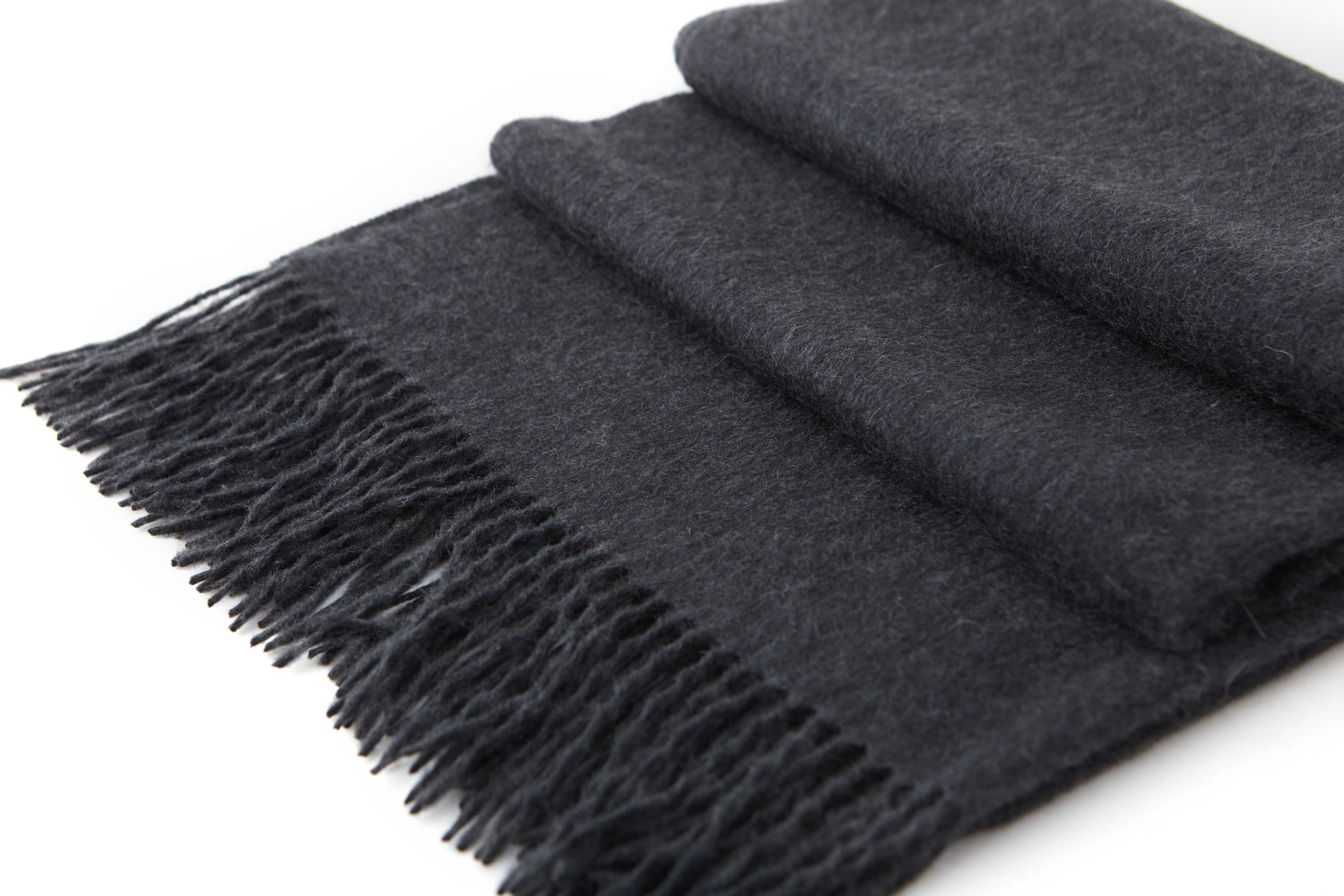 Large Cashmere Scarf, Charcoal