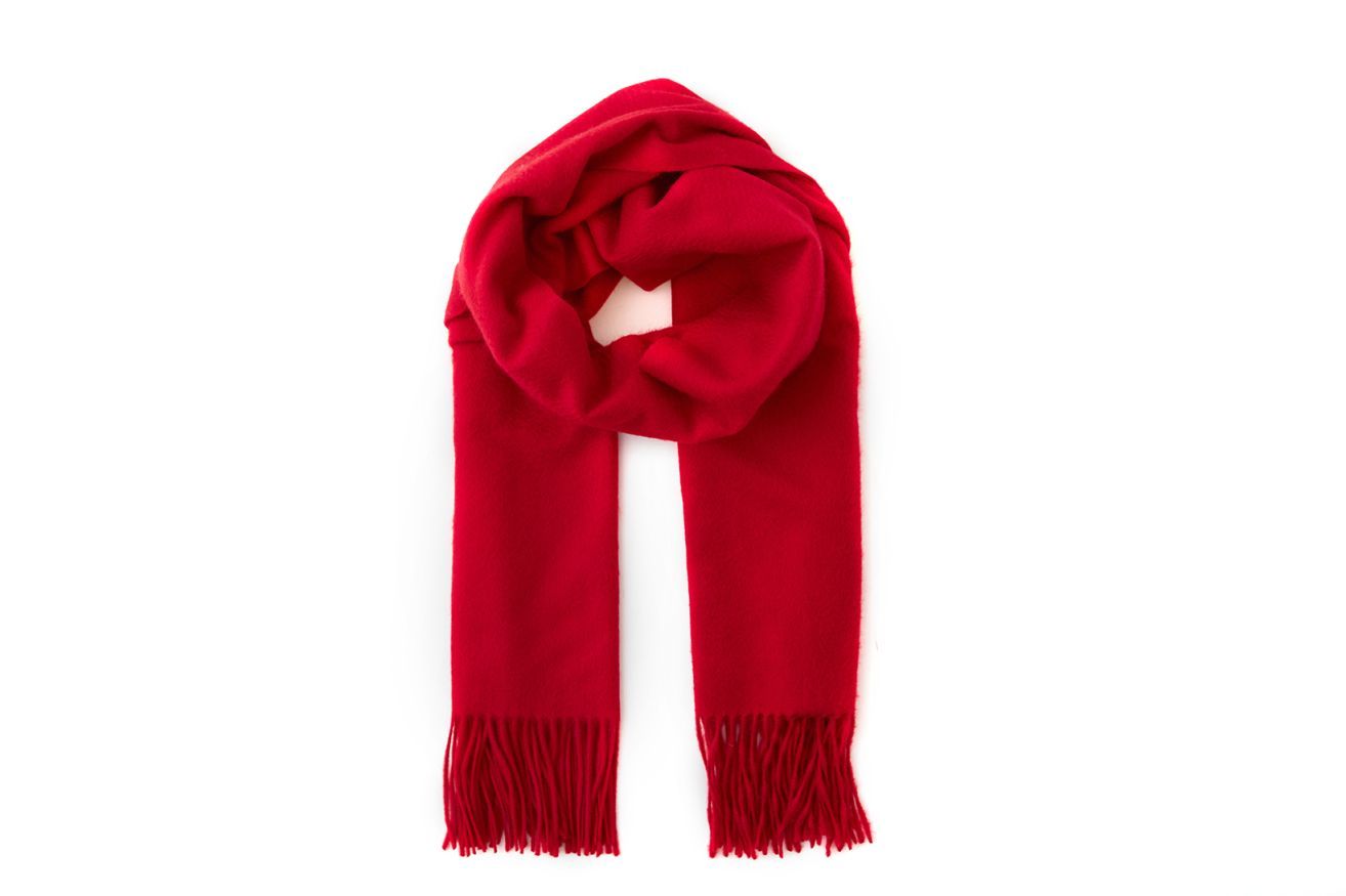 Large Cashmere Scarf, Red