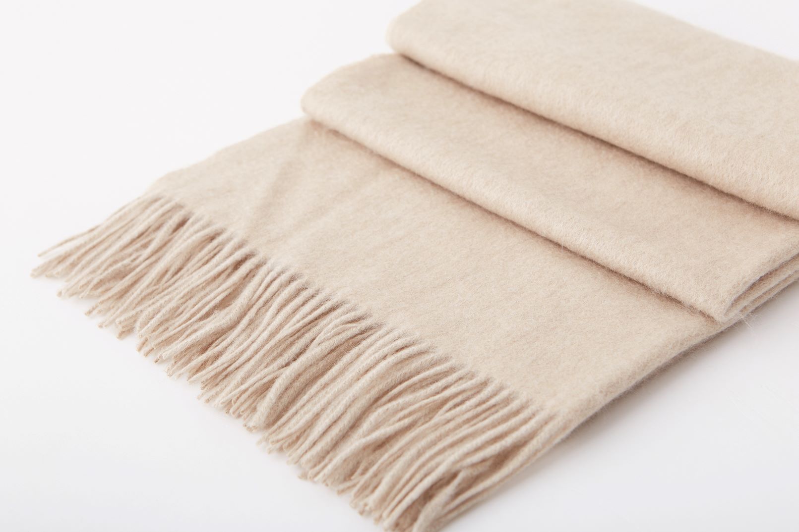 Large Cashmere Scarf, Light Beige