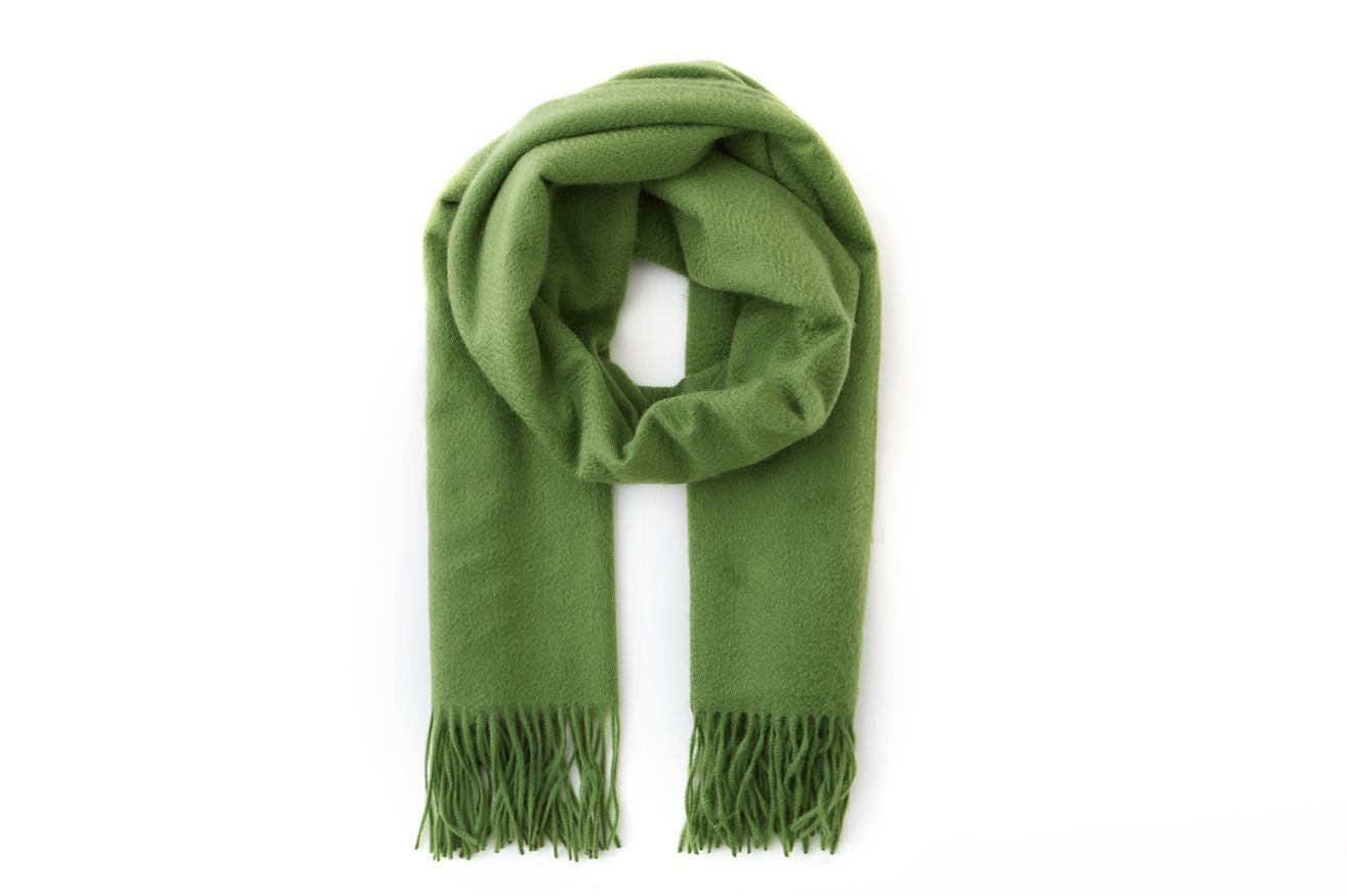 Large Cashmere Scarf, Olive Green