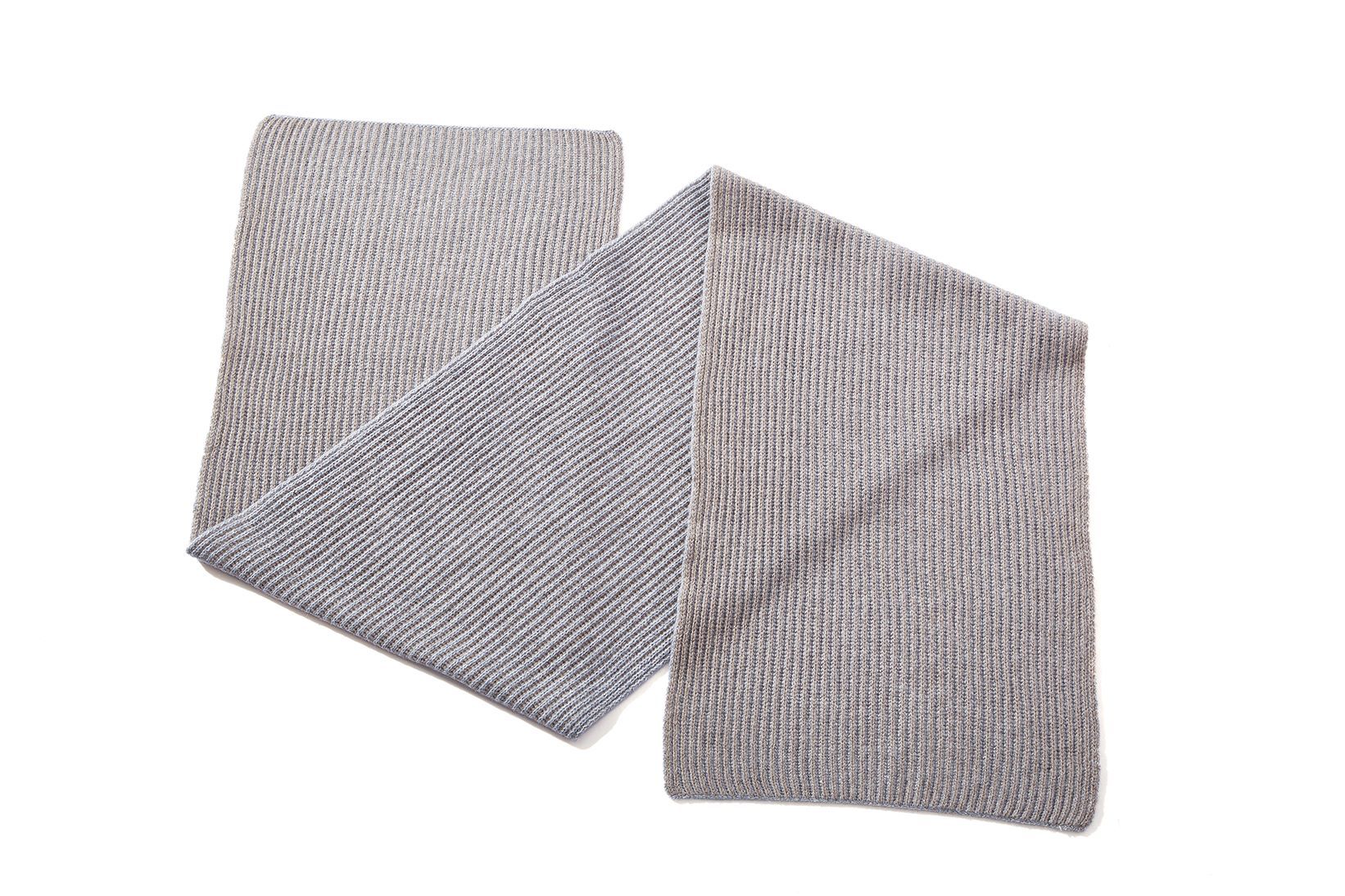 Cashmere Stripe Scarf, Grey