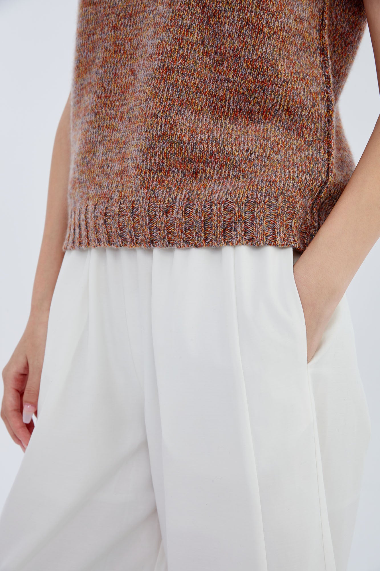 Cashmere Melange Short Sleeve Sweater