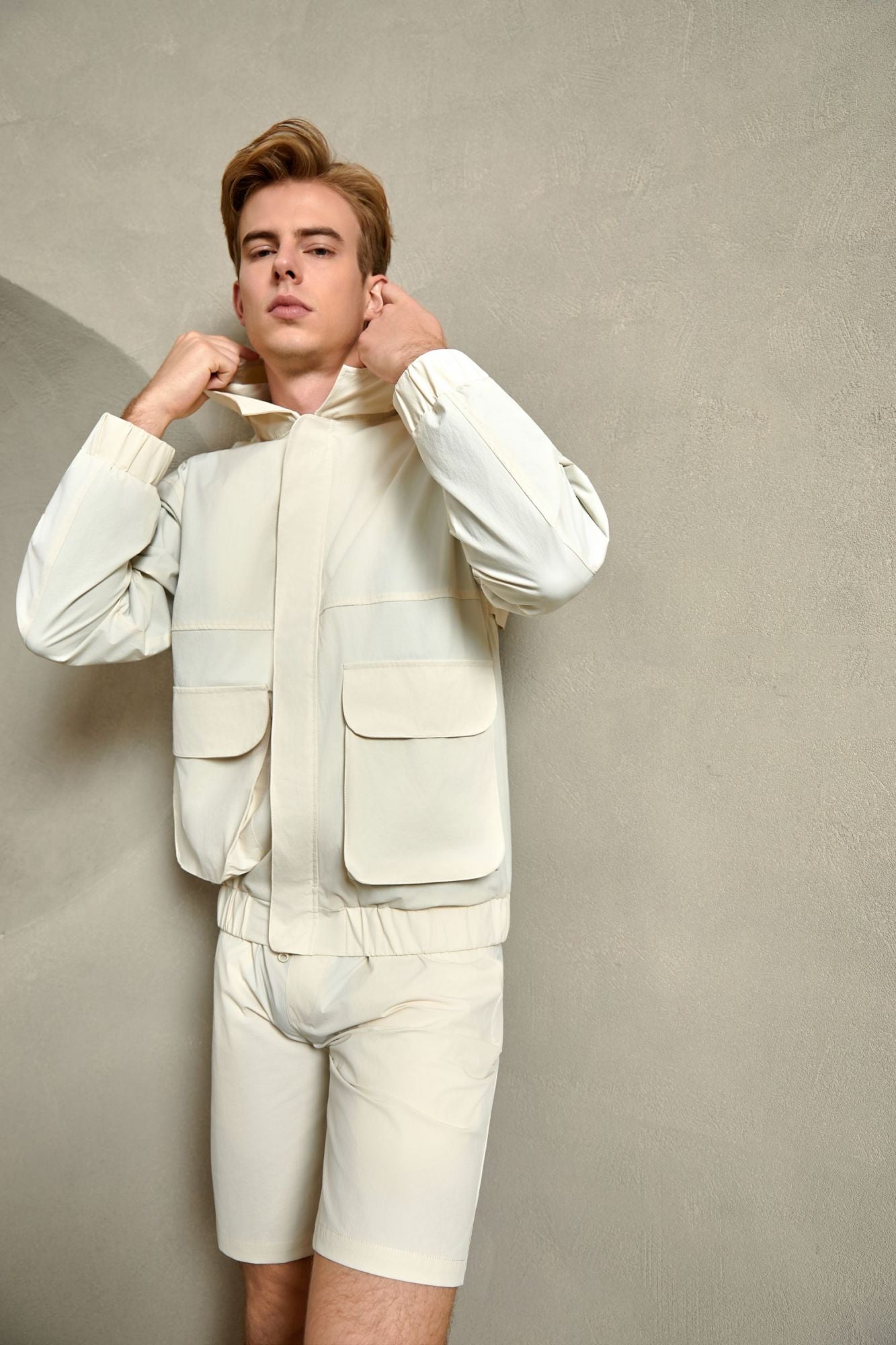 Quick Dry Hooded Windbreaker, Ivory