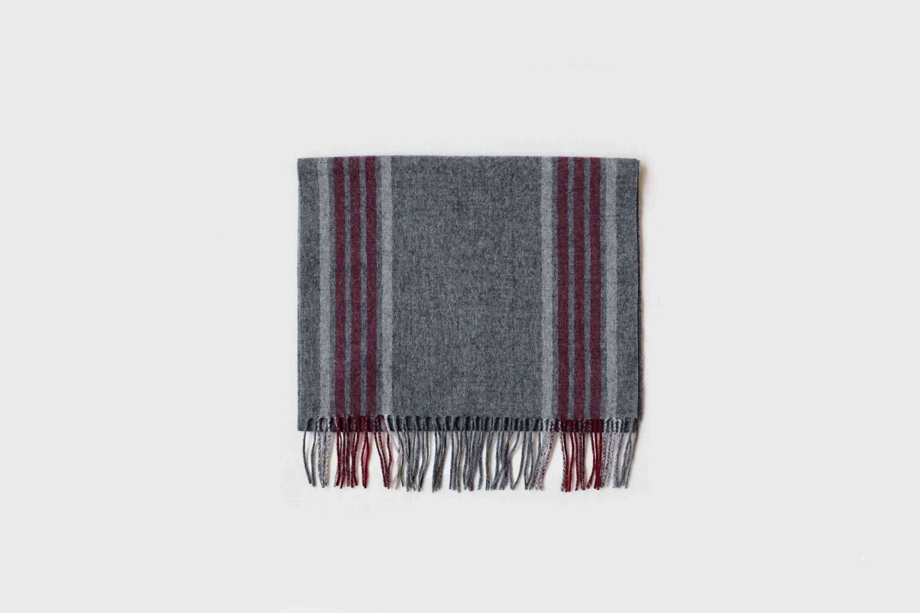 Superfine Striped Cashmere Scarf, Grey