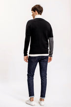 Black Colour Block Sweater