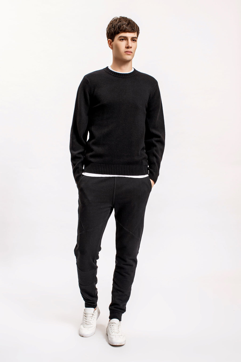 Black Side Rib Sweater
