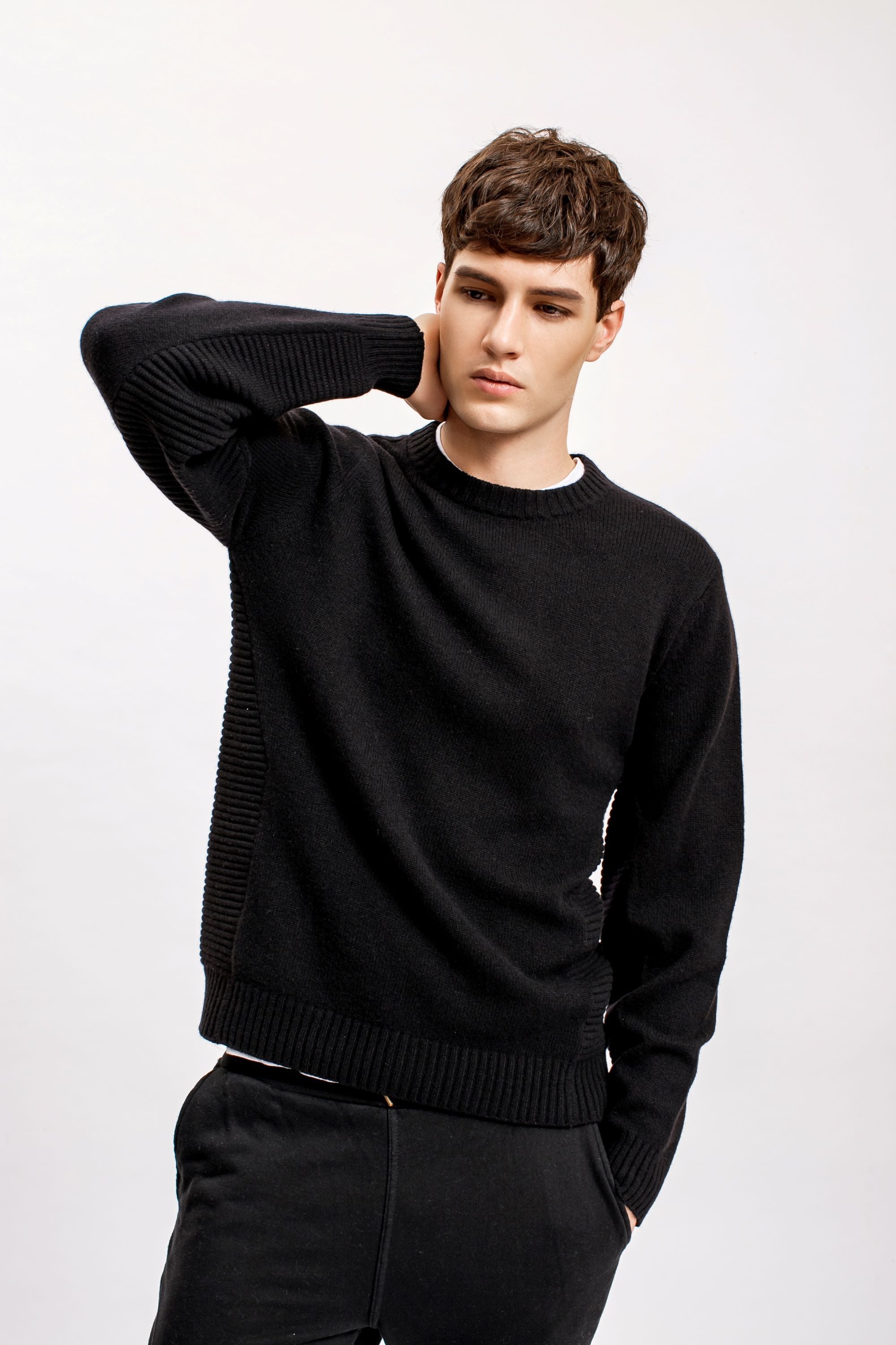 Black Side Rib Sweater