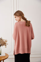 Side Tie Cashmere Crewneck Sweater