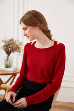 Off-shoulder Silk Cashmere Sweater