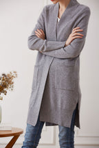 Open-front Cashmere Long Cardigan
