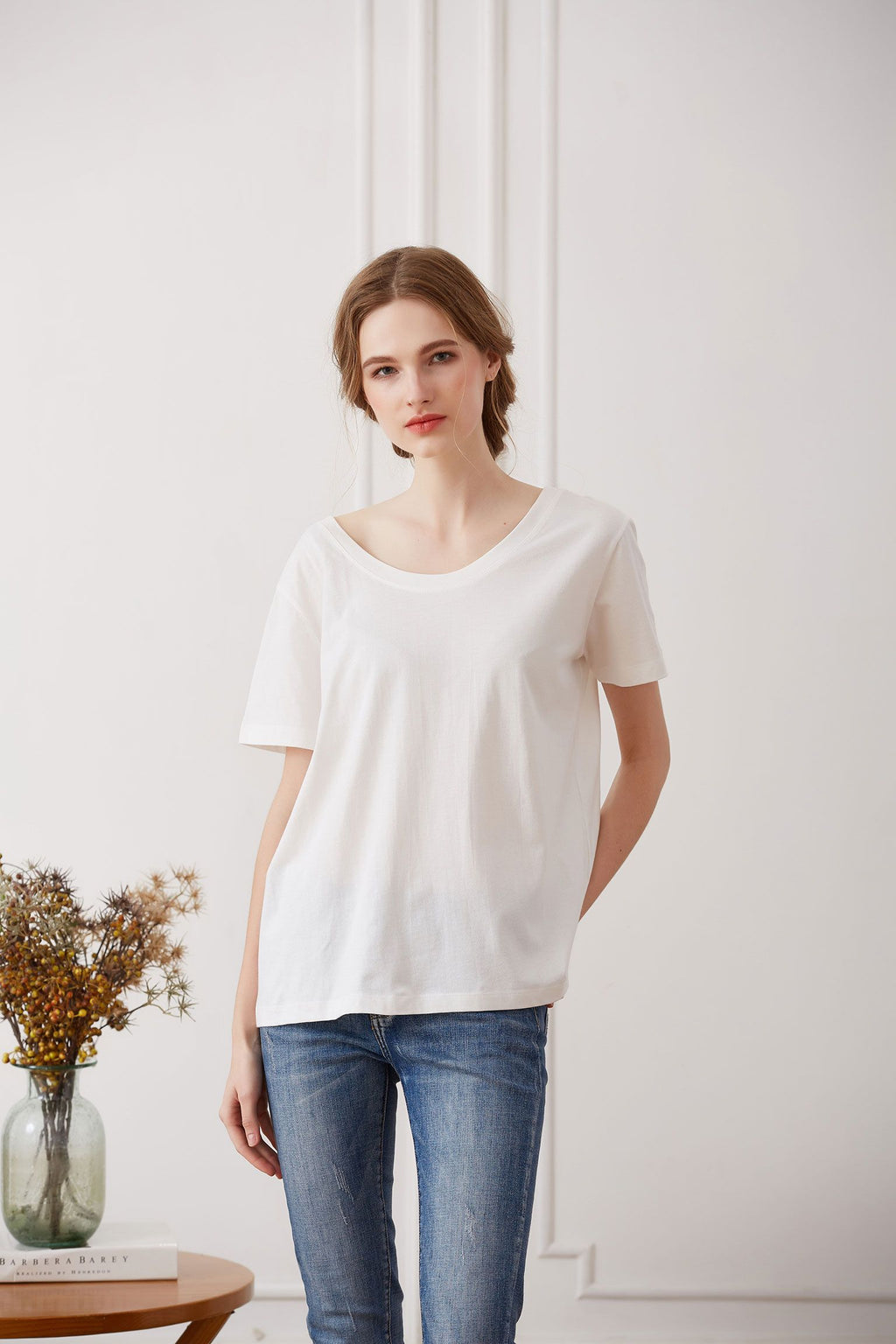 Cotton T-shirt with Crisscross Back