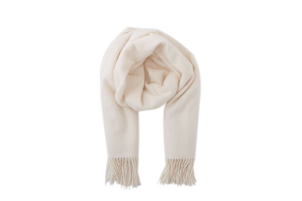 Large Cashmere Scarf, White