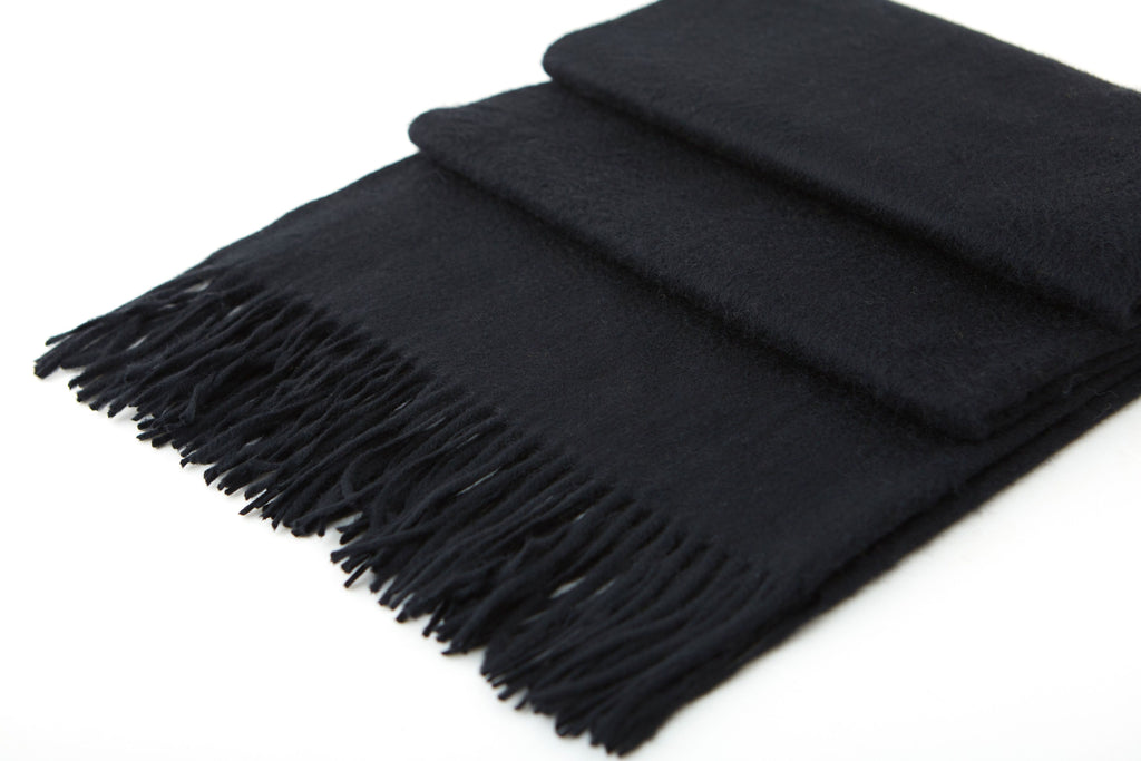 Large Cashmere Scarf, Black