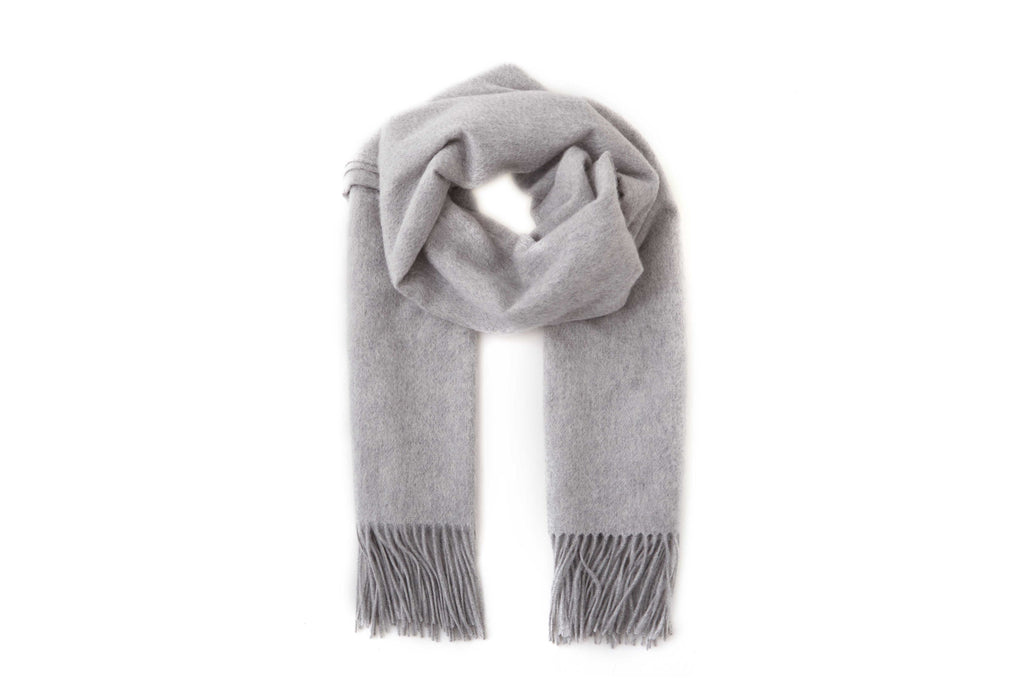 Large Cashmere Scarf, Grey