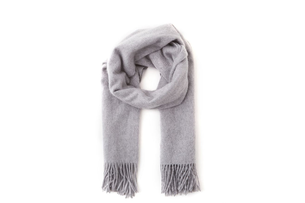 Large Cashmere Scarf, Light Grey