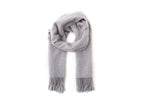 Large Cashmere Scarf, Silver Grey