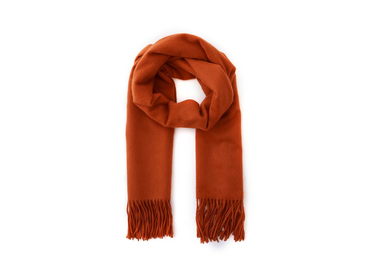 Large Cashmere Scarf, Rust