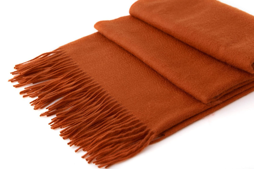 Large Cashmere Scarf, Rust