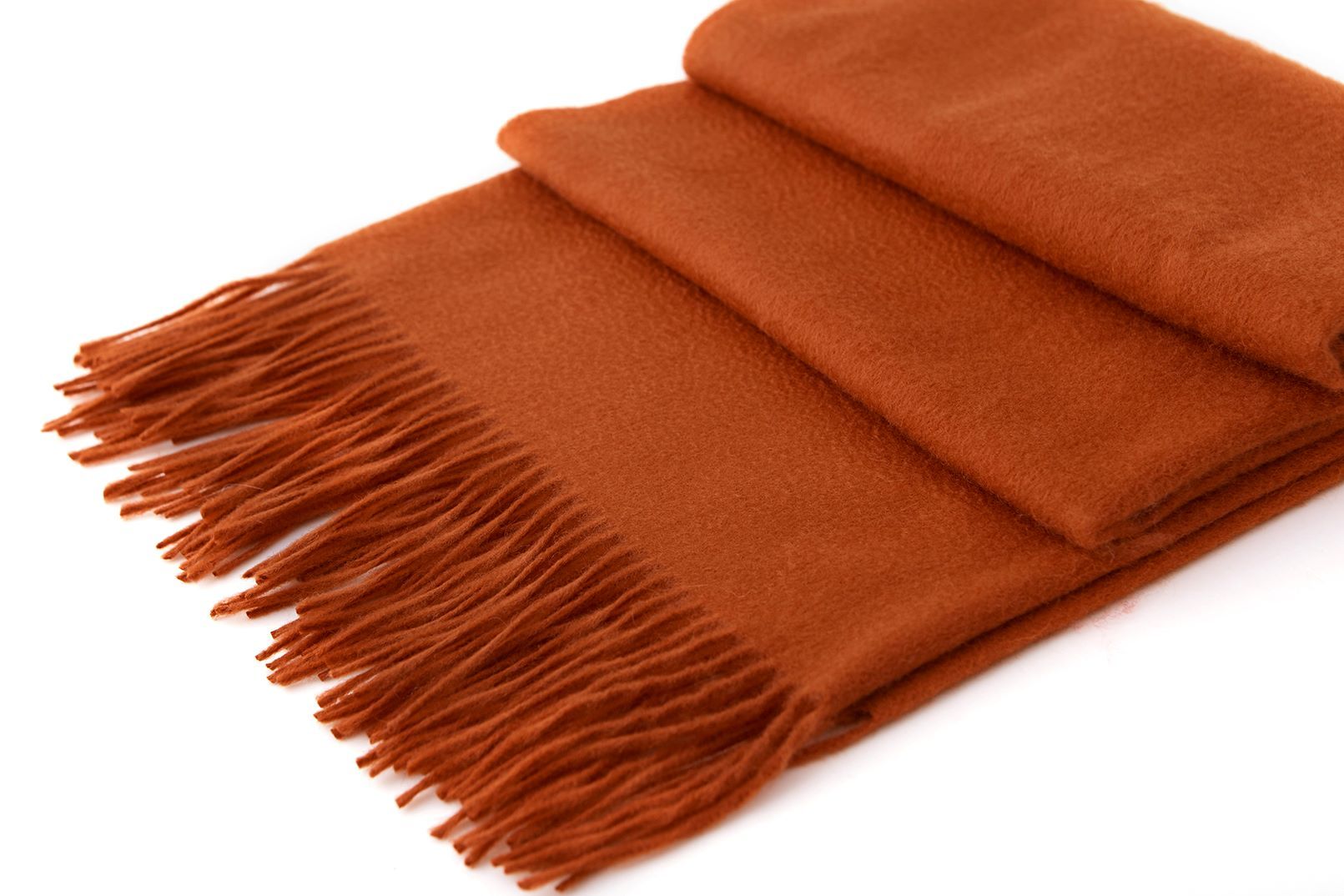 Large Cashmere Scarf, Rust