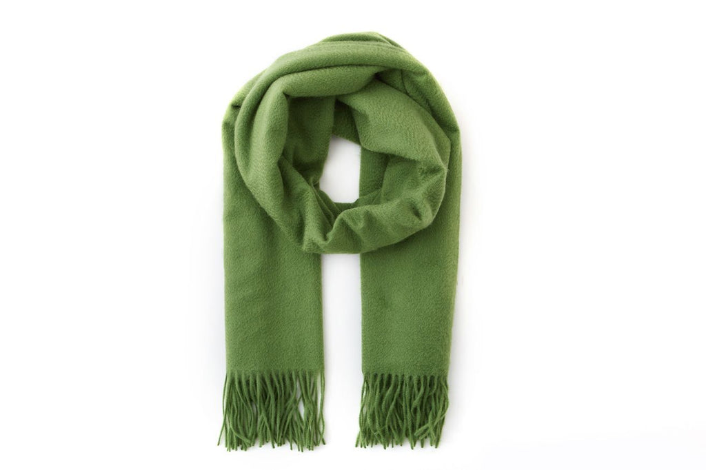 Large Cashmere Scarf, Olive Green