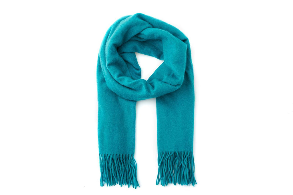 Large Cashmere Scarf, Teal Green