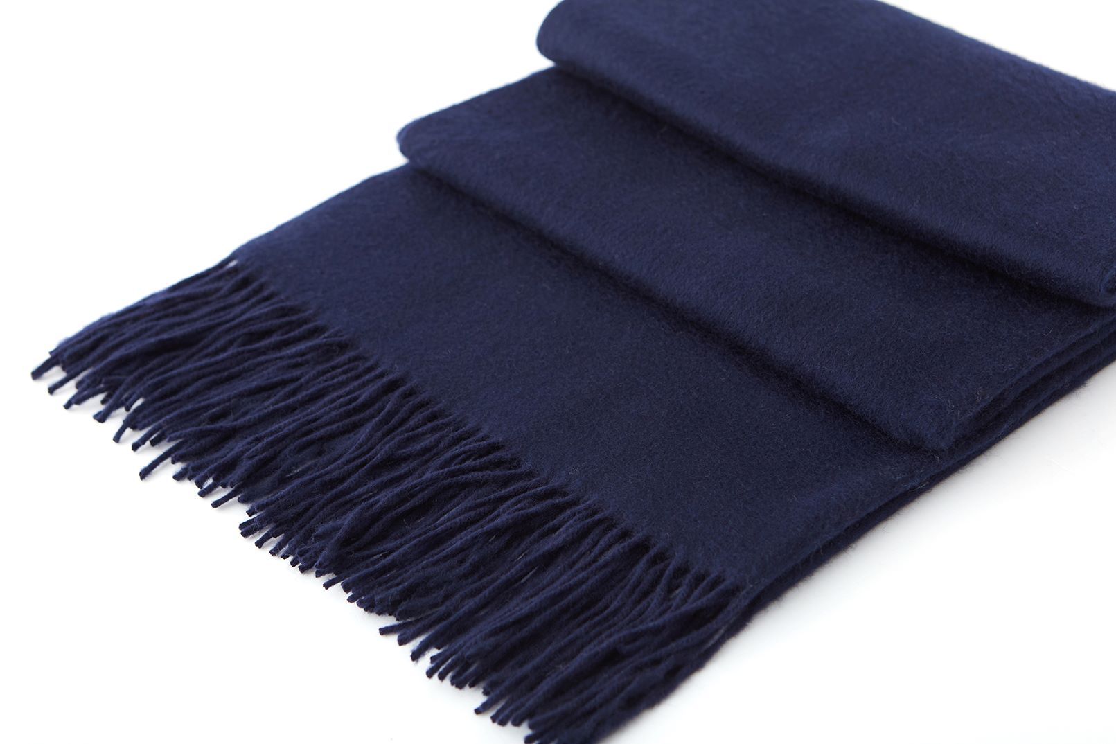 Large Cashmere Scarf, Navy