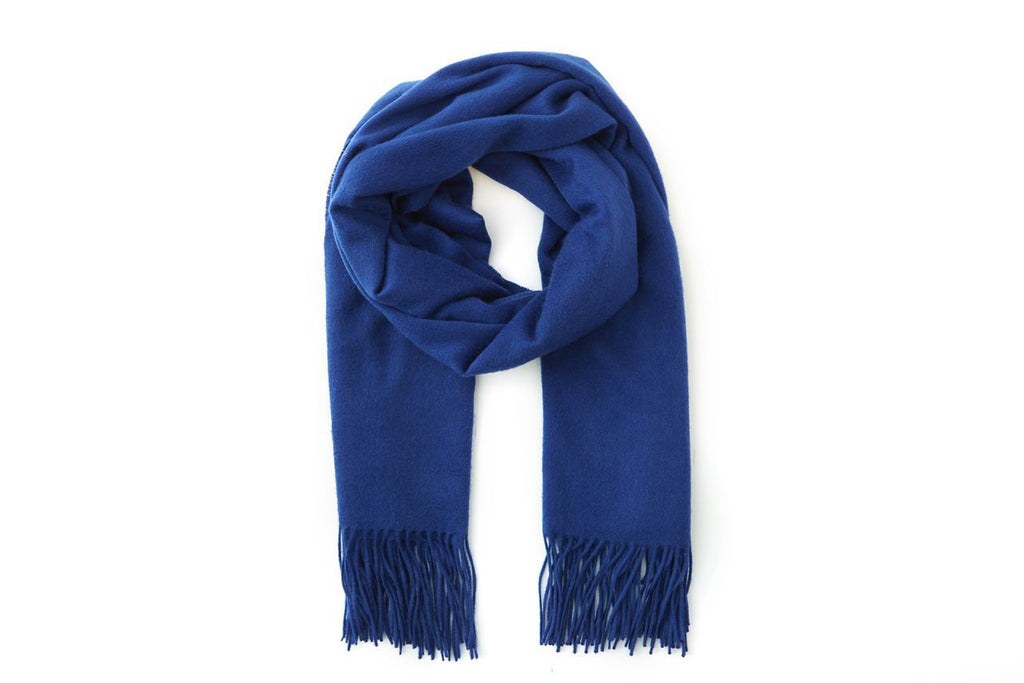 Large Cashmere Scarf, Blue