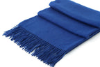 Large Cashmere Scarf, Denim Blue