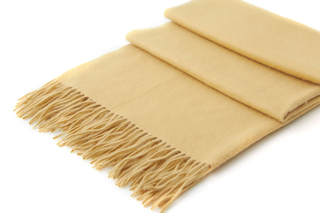 Large Cashmere Scarf, Camel