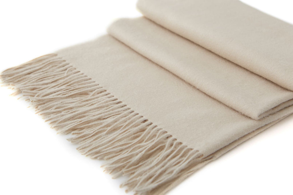 Large Cashmere Scarf, Champagne