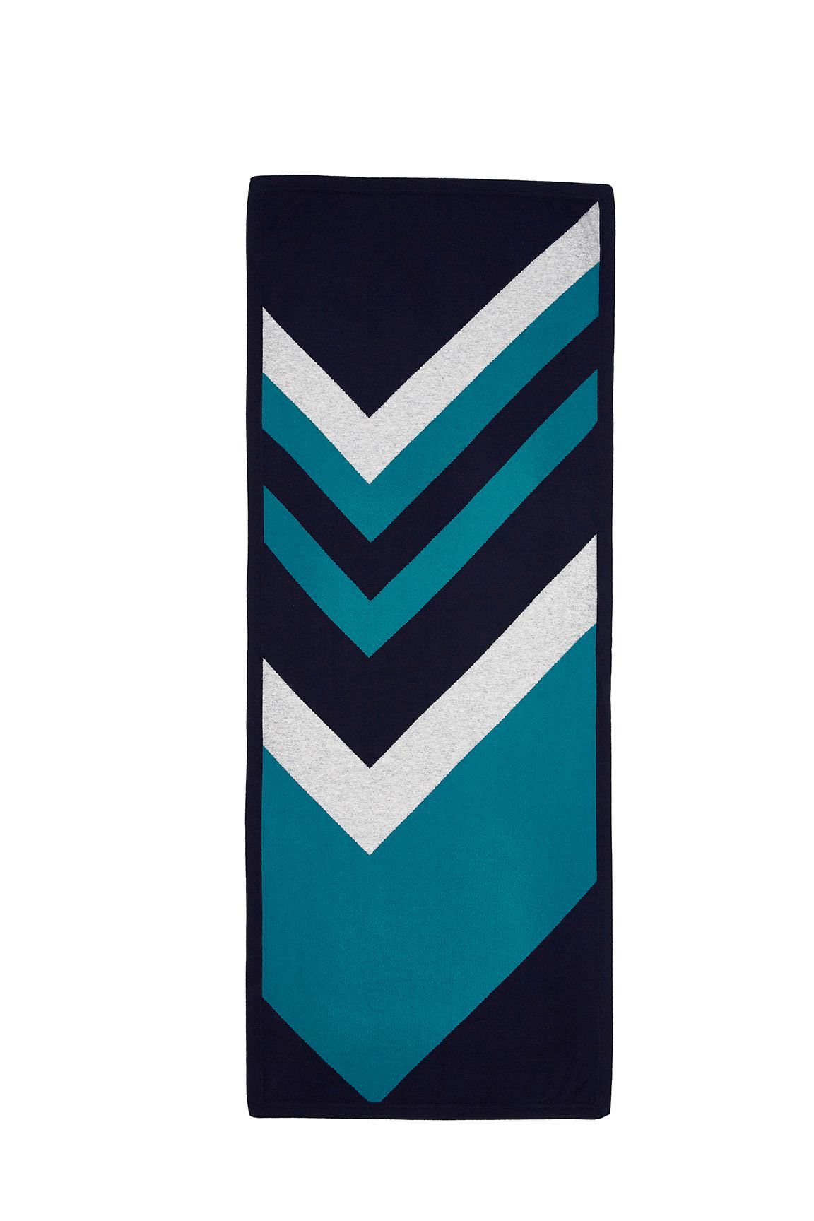 Hand Knitted Arrow Cashmere Scarf, Navy