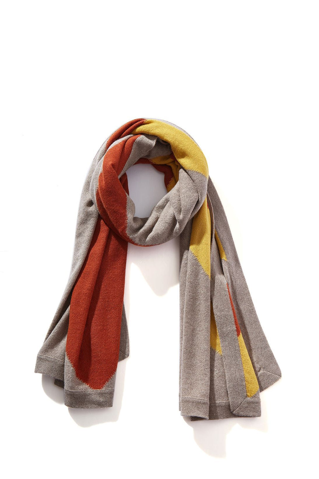 Hand Knitted Arrow Cashmere Scarf, Taupe