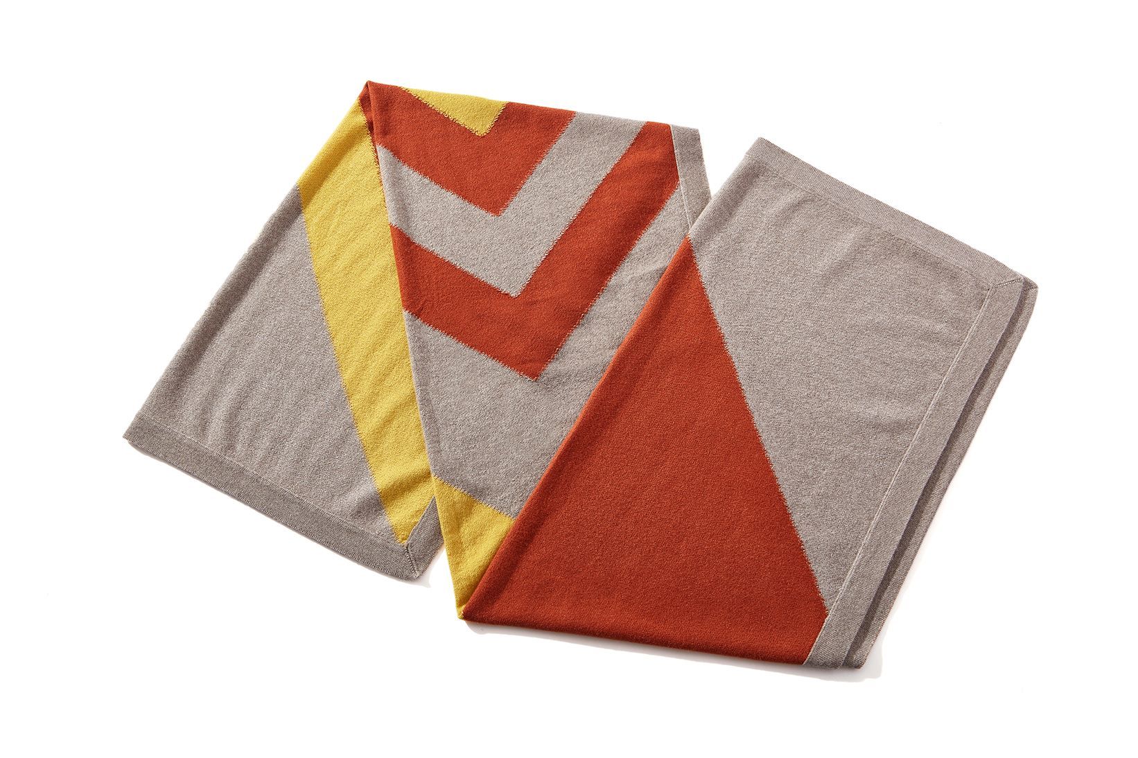 Hand Knitted Arrow Cashmere Scarf, Taupe