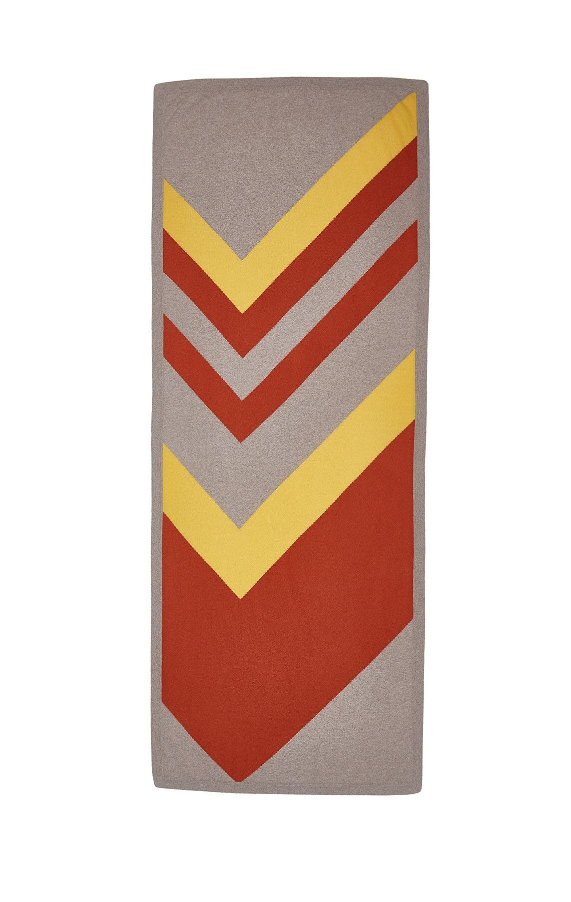 Hand Knitted Arrow Cashmere Scarf, Taupe