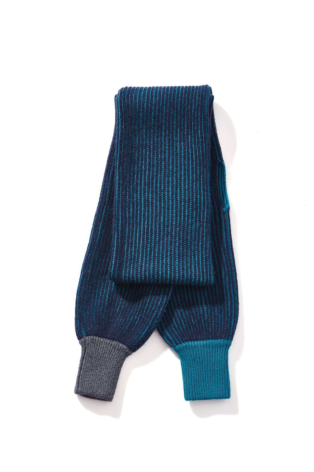 Cashmere Sleeves Scarf, Navy & Teal