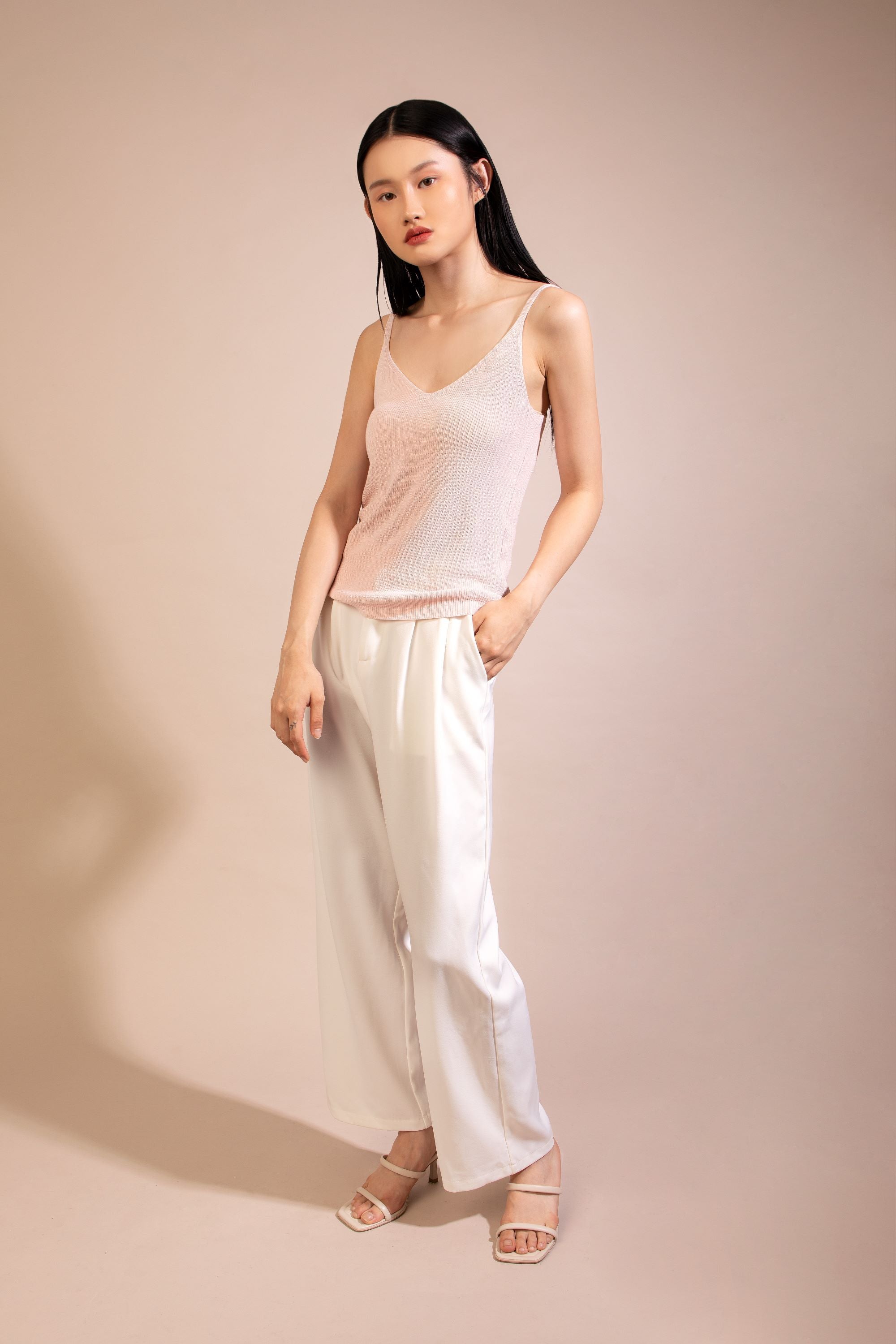 Silk Cotton Cami Top, Misty Rose