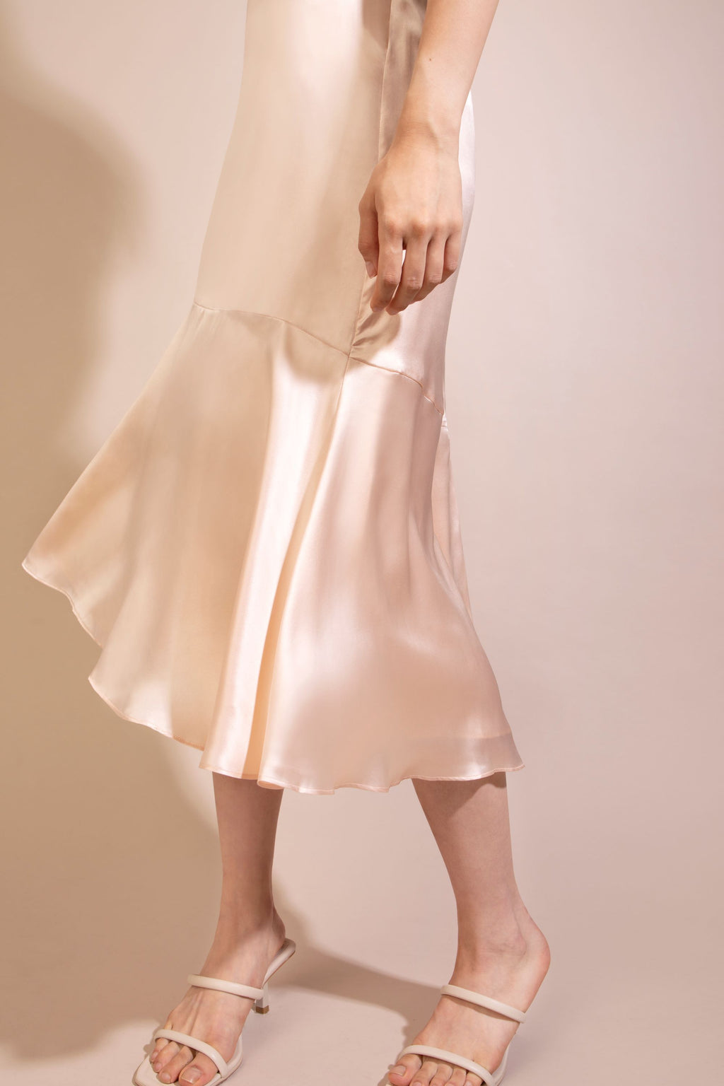 Silk Strappy Dress, Blush Pink