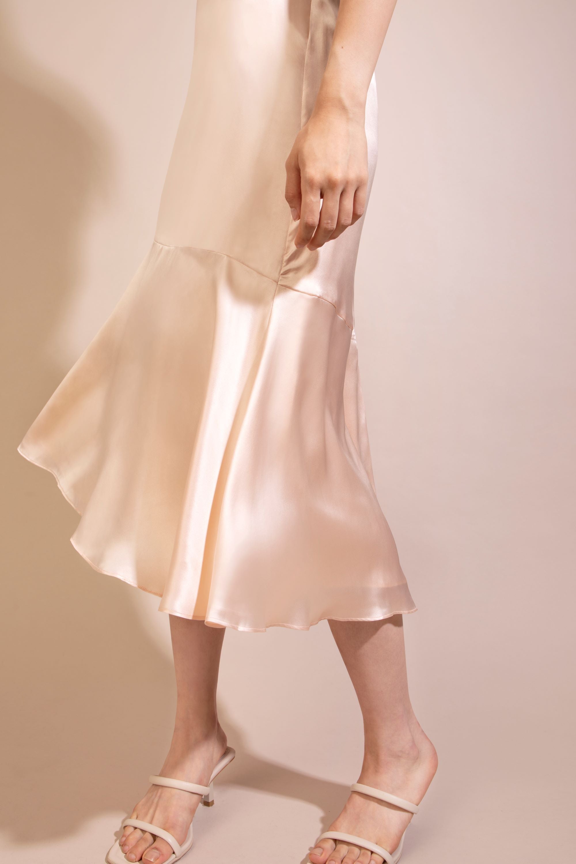 Silk Strappy Dress, Misty Rose