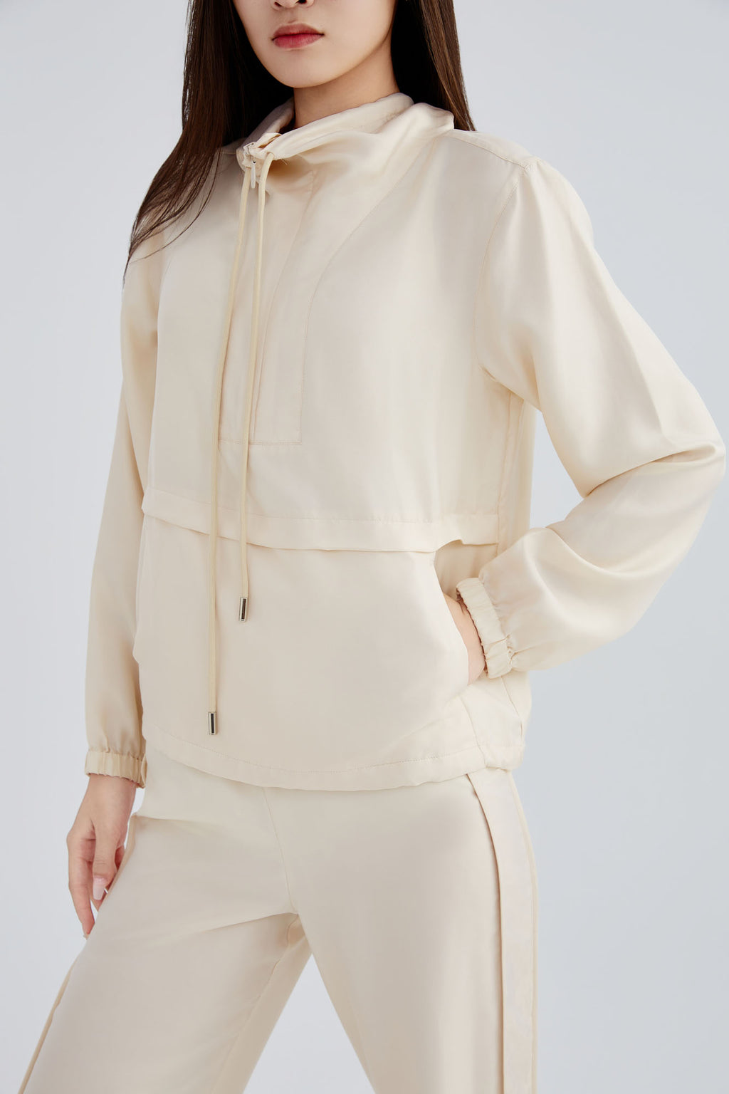 Silk UV Protection Funnel Neck Sport Hoodie