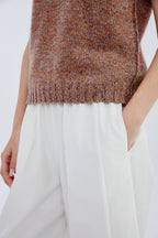 Cashmere Melange Short Sleeve Sweater