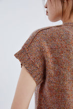 Cashmere Melange Short Sleeve Sweater