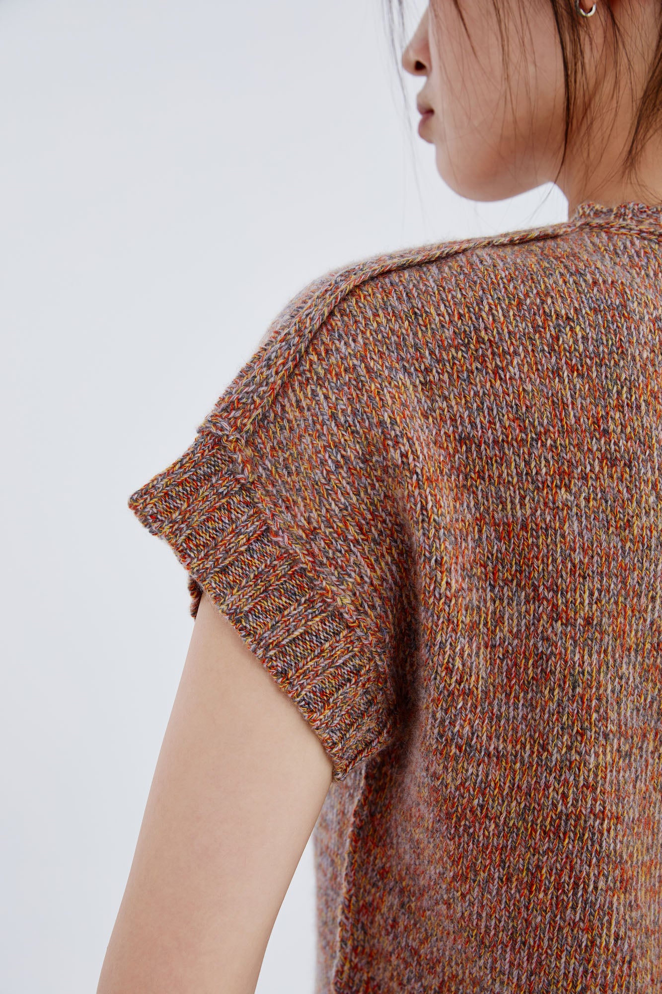 Cashmere Melange Short Sleeve Sweater