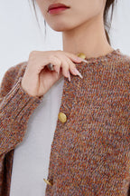 Cashmere Melange Crew Cardigan