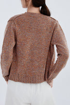 Cashmere Melange Crew Cardigan