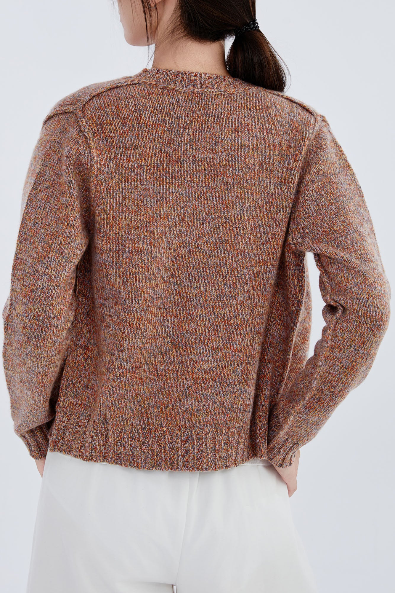 Cashmere Melange Crew Cardigan