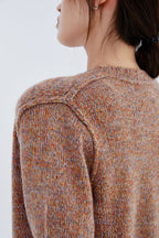 Cashmere Melange Crew Cardigan